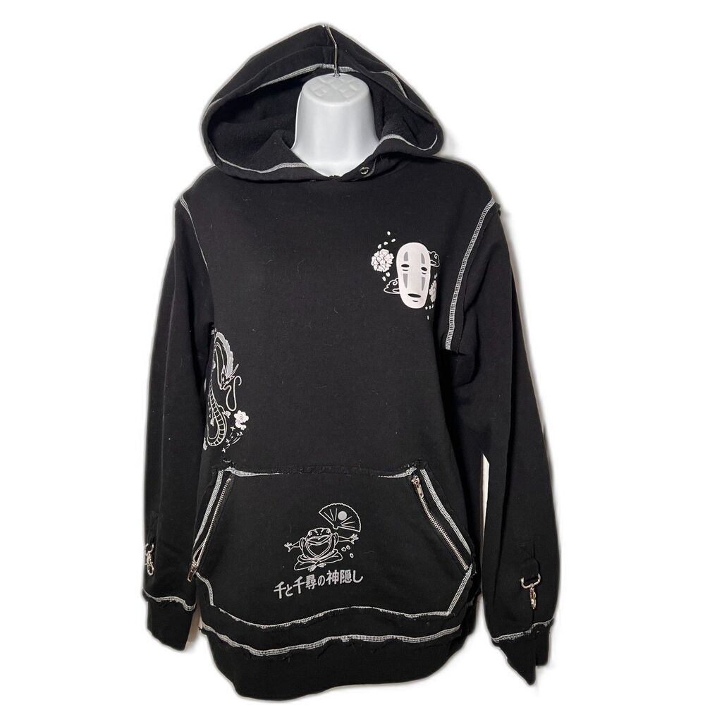 Studio Ghibli Spirited Away Black Hoodie 2001 Women’s Size Medium